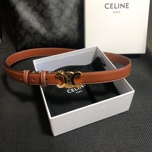 💫 Celine Brown Leather Belt-80cm/32in💖